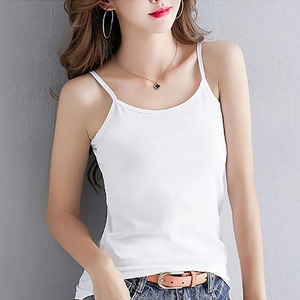 Débardeur Femme en Coton Doux Style Estival, Sexy et Élégant, Sans Manches, pour le Fitness et le Sport, T-shirt Basique, Streetwear Blanc - Product Image 4