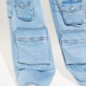Jeans en denim de haute qualité pour femmes avec étiquette personnalisée, fabricant en gros de jeans en denim pour femmes, style cargo pour femmes - Product Image 5