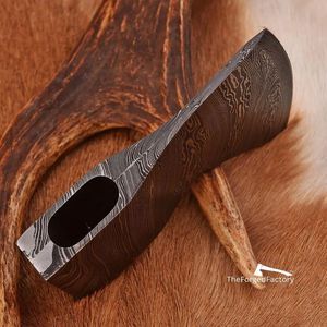 Burraq Hache de fendage et tête de tomahawk en acier Damas, qualité supérieure, faite main, avec étui en cuir, pour usage industriel et extérieur, cadeau pour papa - Product Image 5