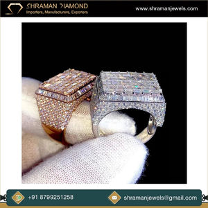 Anillo de Hip Hop Personalizado para Raperos, con Diamantes Moissanite Baguette, para Boda, Compromiso, Fiesta, Plata 925, Bañado en Rodio, Joyería Fina para Hombre - Product Image 3