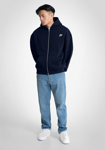 Sweat-shirts à capuche zippés pour hommes, personnalisés, en gros, par fabricant OEM, en molleton 100% coton brossé épais, coupe ample, épaules tombantes, style streetwear - Product Image 3