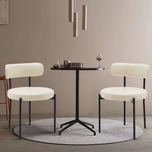 Hot-Sale Restaurant Room Kitchen Fabric Cover Foam Seat Dining Room Chair Black <b>Painting</b> Metal <b>Frame</b> Upholstered Dining Chair - Product Image 5