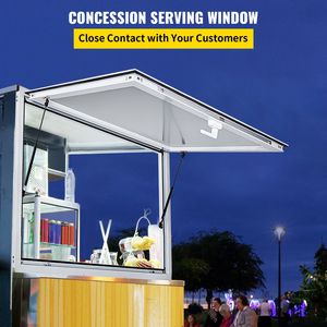 53 X 33 Inch <b>Concession</b> Stand Serving Window Door Double Point Fork Lock <b>Trailer</b> Type Awning Door for Convoy - Product Image 2