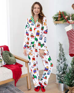 Custom <b>Christmas</b> <b>Family</b> <b>Pajama</b> Set 100% Polyester Casual <b>Matching</b> Holiday Sleepwear Gingerbread Print <b>Family</b> Clothing Collection - Product Image 3