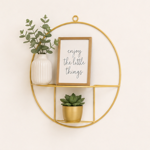 Pot de fleurs mural suspendu en métal de qualité supérieure, pot de fleurs ovale en fer doré de luxe pour la décoration intérieure, support de plantes géométrique - Product Image 4