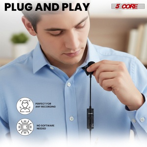 5 Core <b>Microphone</b> 2 <b>Pc</b> Professional Lavalier Mic Wearable Omnidirectional 3.5mm Body Lapel Mics - Product Image 5