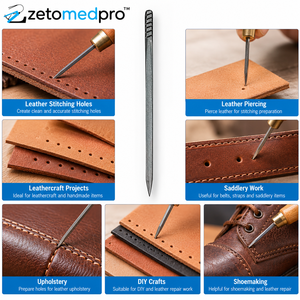 Lame de poinçon en acier diamanté de 1 7/8 pouces Tandy Leather pour le travail du cuir, la couture, le perçage et le bricolage ZetomedPro - Product Image 4