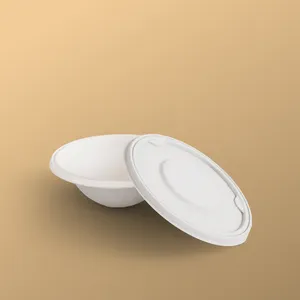 Tazón Redondo Desechable de Bagazo Blanco, Contenedor Biodegradable para Alimentos, Ecológico, Disponible en Grandes Cantidades - Product Image 6