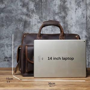Sac pour ordinateur portable en cuir véritable durable pour hommes, sacoche d'affaires pour le bureau, usage quotidien, sac à bandoulière LLB-0397 - Product Image 3