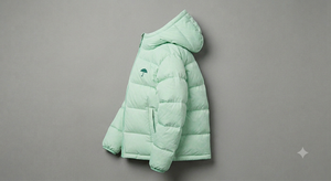 Blouson matelassé unisexe vert menthe uni avec logo personnalisé, fermeture éclair, capuche, alternative au duvet, vêtement d'extérieur décontracté pour l'hiver - Product Image 2