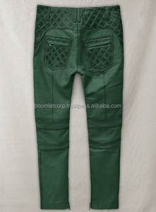 Pantalones de Cuero Vacuno Genuino Estilo Motero para Hombre, Casuales, de Alta Calidad, Color Negro, con Cordones, Estilo Occidental Americano - Product Image 6