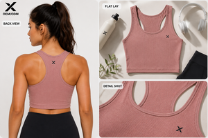 Camiseta Deportiva Corta de Punto para Mujer, Marca X Sports City, Cómoda, Cuello Redondo, Color Sólido, Transpirable, Elástica, Estilo Deportivo, OEM ODM - Product Image 2