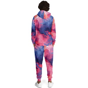 Winter Hot Sale Men's Streetwear Hooded Solid Sublimation Fleece Elastic Waist Heavyweight 100% <b>Polyester</b> <b>Tracksuit</b> Sets - Product Image 2