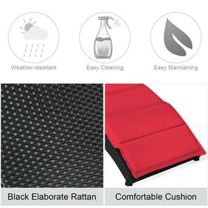 Chaise longue pliable pour patio avec coussin pour utilisation en extérieur - Product Image 6