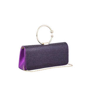 Purple P24329 Fancy <b>Evening</b> <b>Bag</b> with Shoulder Strap - Product Image 2