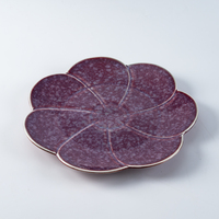 YAYU Nouvelle Collection 2025 Assiette Plate en Céramique Vintage Créative et Colorée, Effet Glacé et Réactif au Four, pour Steak de Restaurant