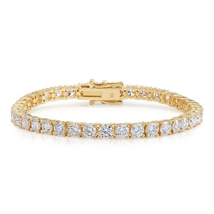 8.4CT Round Brilliant Lab Grown Diamond Tennis Bracelet 9K Yellow <b>Gold</b> Wholesale Custom <b>Solid</b> <b>Gold</b> Jewelry Supplier - Product Image 1