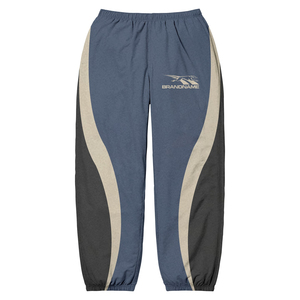 BRANDNAME Unisex Sporty Tracksuit Pants Full Length Quick Dry Elastic Waist Side Pockets Gray with <b>Silver</b> Stripe Autumn Adult We - Product Image 5