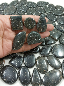 Cabochons Galaxie Étoilée Noire Personnalisables de Haute Qualité, Cristaux Naturels Premium à Dos Plat, Vente en Gros pour la Personnalisation de Bijoux - Product Image 2