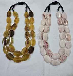 Collier de perles en résine faites à la main, forme personnalisée, multicolore, promotion mode, Saint-Valentin, ensemble peint à la main, provenance Inde - Product Image 1