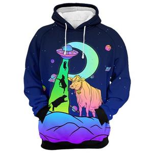 Sudadera con Capucha Galaxy Print para Hombre, Manga Regular, Tejido de Poliéster, Estilo Urbano Otoñal, Diseño con Logotipo Frontal - Product Image 6