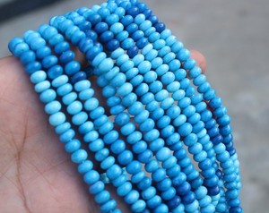 Natural Shaded Blue Candy <b>Opal</b> Rondelle Beads 7 to 8mm Blue <b>Opal</b> Gemstone Beads For Jewelry Making DIY Bracelet <b>Necklace</b> Craft - Product Image 3