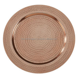 Assiette de présentation en métal avec impression de logo personnalisée, couleur or rose, 12 pouces, pour anniversaire, fiançailles, événements, fêtes, fournitures de service - Product Image 2