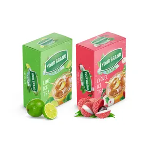 베트남 제품 인스턴트 과일 분말 음료 믹스 다양한 맛 개인 라벨 인스턴트 레몬 차 음료 사용자 정의 포장 상자