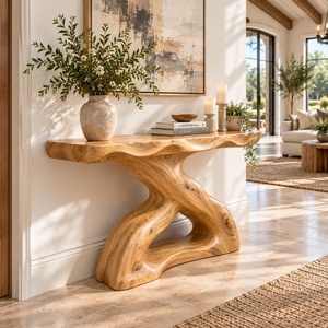 Table d'entrée en bois, style classique, console en bois massif naturel, produit au design créatif, meubles en bois, décoration intérieure - Product Image 5