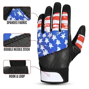 Gants de frappeur de baseball personnalisés en cuir véritable, antidérapants, pour lanceur droitier, haute qualité, vente en gros - Product Image 4