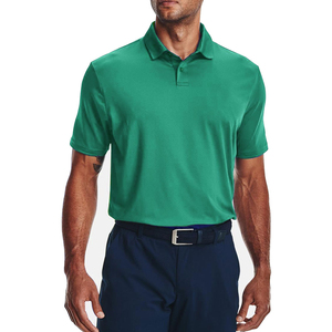 <b>Men's</b> <b>Green</b> Short Sleeve <b>Polo</b> <b>Shirt</b> 100% Polyester Pique Breathable Casual Solid Color Regular Fit - Product Image 5