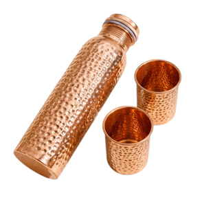 Bouteille d'eau en cuivre pur, anti-fuite, sans soudure, vaisselle ayurvédique, cadeau écologique, pichet en cuivre artisanal de qualité supérieure pour le yoga et la gym - Product Image 6
