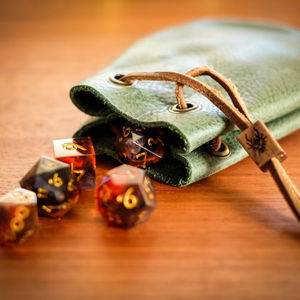 Al-Amir Handmade Personalized Leather Mini <b>Dice</b> Coin <b>Bag</b> Pouch Drawstring Organizer Fantasy Gaming Accessory Promotional Gifts - Product Image 5