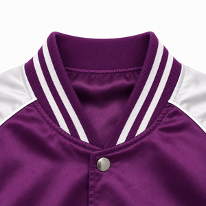 Chaqueta de Satén Bordada Personalizada al por Mayor, Chaqueta Bomber Unisex, Ropa Urbana, Fabricante OEM, Marca Privada, Proveedores de Ropa al por Mayor - Product Image 3