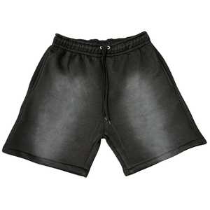 Factory Wholesale Custom LOGO <b>Shorts</b> Distressed Embroidery Cotton <b>Sweat</b> <b>Shorts</b> Sun Faded Cut Edge Acid Wash <b>Shorts</b> For <b>Men</b> - Product Image 3
