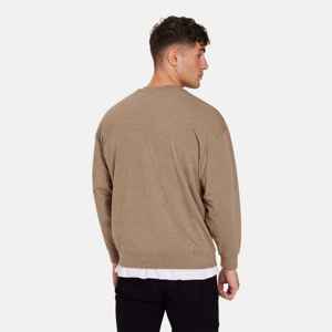 Pull en tricot à col rond et manches raglan pour homme, coupe classique, sweat-shirt décontracté, vêtement d'automne - Product Image 5
