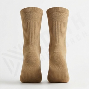 Crew <b>Socks</b> Solid Color Cotton Bamboo Fiber Breathable Knitted Regular Style Adult Spring Casual Daily Life Use - Product Image 2
