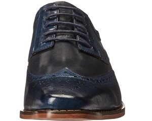 Zapatos de Cuero para Hombre de Alta Gama con Estampado Personalizado, Estilo de Oficina, Plantilla de Cuero Genuino, Color Azul, Botas de Cuero - Product Image 3