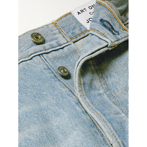 <b>Men</b>’s 100% Cotton Denim <b>Jeans</b> Vintage Wash Loose Straight Flared Fit Hip Hop Streetwear Low MOQ - Product Image 4
