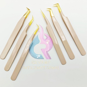 Pince à épiler professionnelle en acier inoxydable avec logo personnalisé pour la pose d'extensions de cils, création de bouquets et isolation des cils volumineux, 90/65/45 degrés - Product Image 4