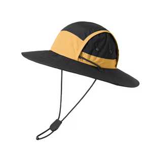 Unisex Adjustable Bucket <b>Hat</b> With Wide Brim And Contrast Color Panel For Outdoor Use Spring Summer Casual Style Adult Size - Product Image 4