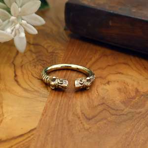 Anillo Abierto Doble Dragón de Latón Ajustable, Joyería Gótica Mítica, Anillo de Fantasía, Regalo para Hombres y Mujeres - Product Image 2