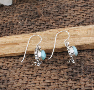 Pendientes de Larimar Natural, Plata de Ley 925, Joyería de Piedra Azul Caribeña, Venta al por Mayor, Pendientes de Piedras Preciosas Genuinas, Regalo para Mujer - Product Image 5