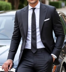 Blazer Homme Sur Mesure Anti-Plis Respirant Coupe Slim Décontracté Sportif Anti-Boulochage Structuré Veste de Costume Polyester/Coton - Product Image 3