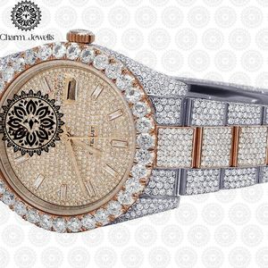 Reloj de Lujo para Hombre Charm_Jewells, de Acero Inoxidable, Movimiento Mecánico, Esfera de 40 mm, Bisel con Diamantes, Cierre Oculto con Botón de Presión - Product Image 3