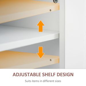 Carrello da Cucina Moderno Bianco in MDF con Ruote, Cassetti Regolabili, Piano in Legno, Porta Spezie/Asciugamani, Carrello Mobile per Sala da Pranzo - Product Image 5
