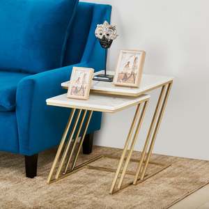 High Quality <b>Marble</b> <b>Side</b> <b>Table</b> for Living Room Matte Gold Color Stone <b>Top</b> Luxury <b>Side</b> <b>Table</b> - Product Image 6