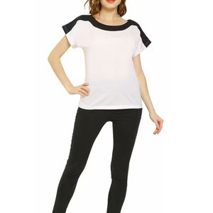 OEM 100% Cotton Women Slim Fit O-Neck Denim/Corduroy Casual Plus Size Summer T-Shirt with Custom Logo - Product Image 5