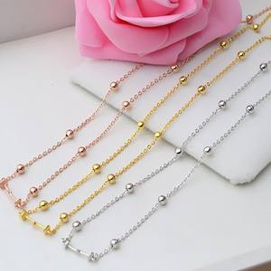 16 perles en argent S925, chaîne en argent 5-14, pendentif à trou, accessoires de bricolage pour femmes, ensemble de collier de perles vide, élégants accessoires de bijouterie - Product Image 4