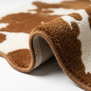 Tapis en laine de luxe en forme de vache, fait main, imprimé animal, tufté, pour la décoration de chambre - Product Image 3